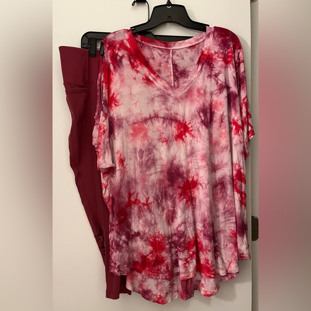 Lane Bryant Livi Dolman Cold Shoulder Top and Pant 2 Piece Set